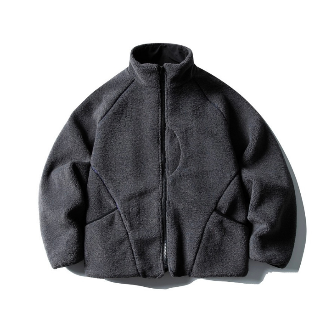 Liner Quilted Fleece Stand Collar Jacket N895 グレー