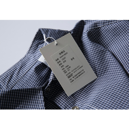 ミニマルネイビーチェック　ブロードシャツ　N1061