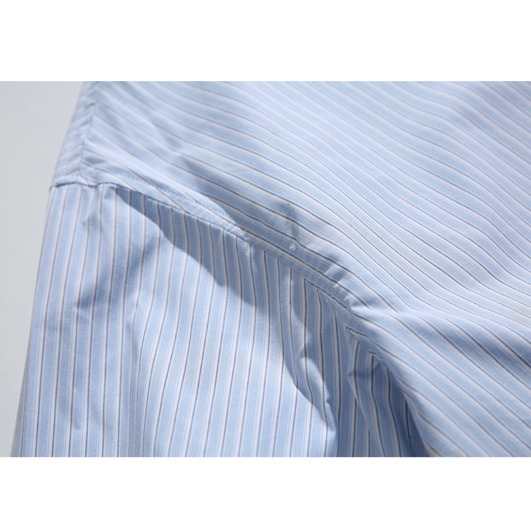 ポケット付き　バンドカラー　プルオーバーシャツ　N1089