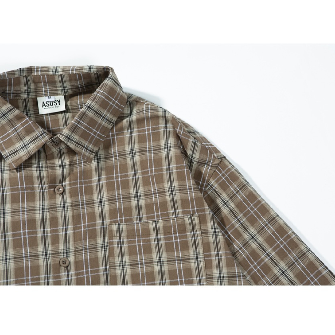 Local check long sleeve shirt N021