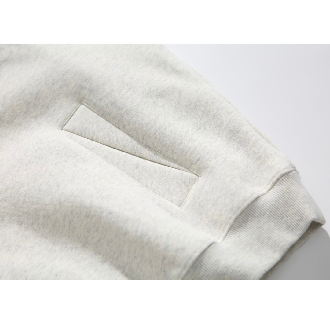 ハーフボタン　スウェット　フードプルオーバー　N1069