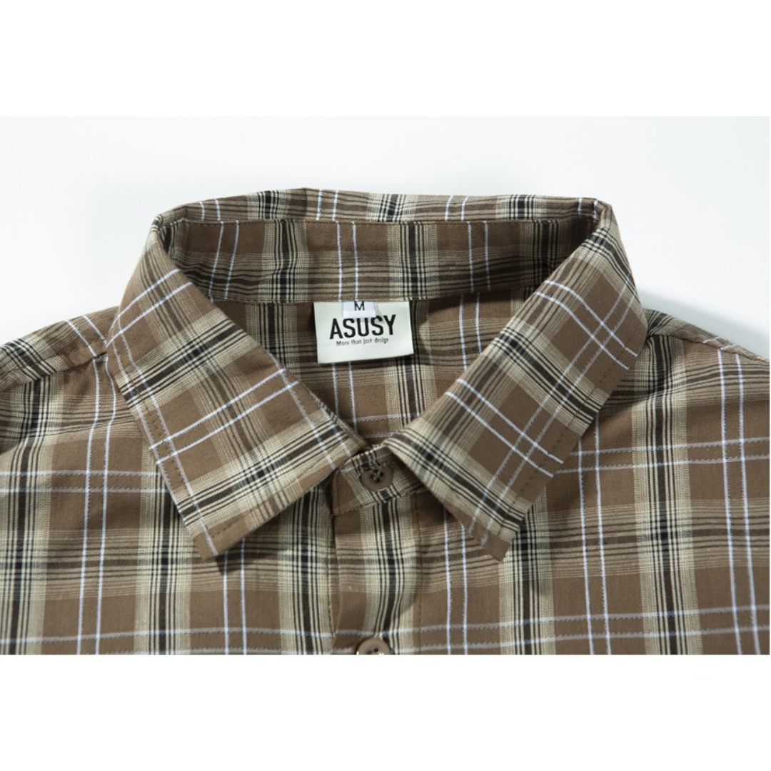 Local check long sleeve shirt N021