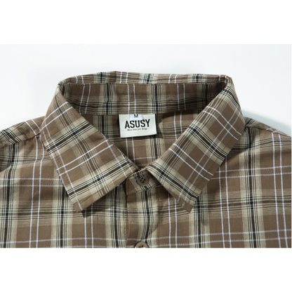 Local check long sleeve shirt N021