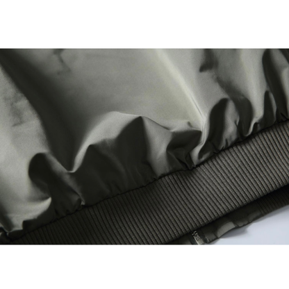 ポリエステルサテン　リブスタンドカラー　ジャケット　N1084