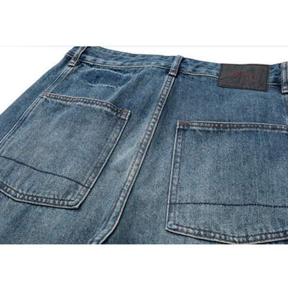 ダブルニー　ブロークンデニム　ワイドパンツ　N1245