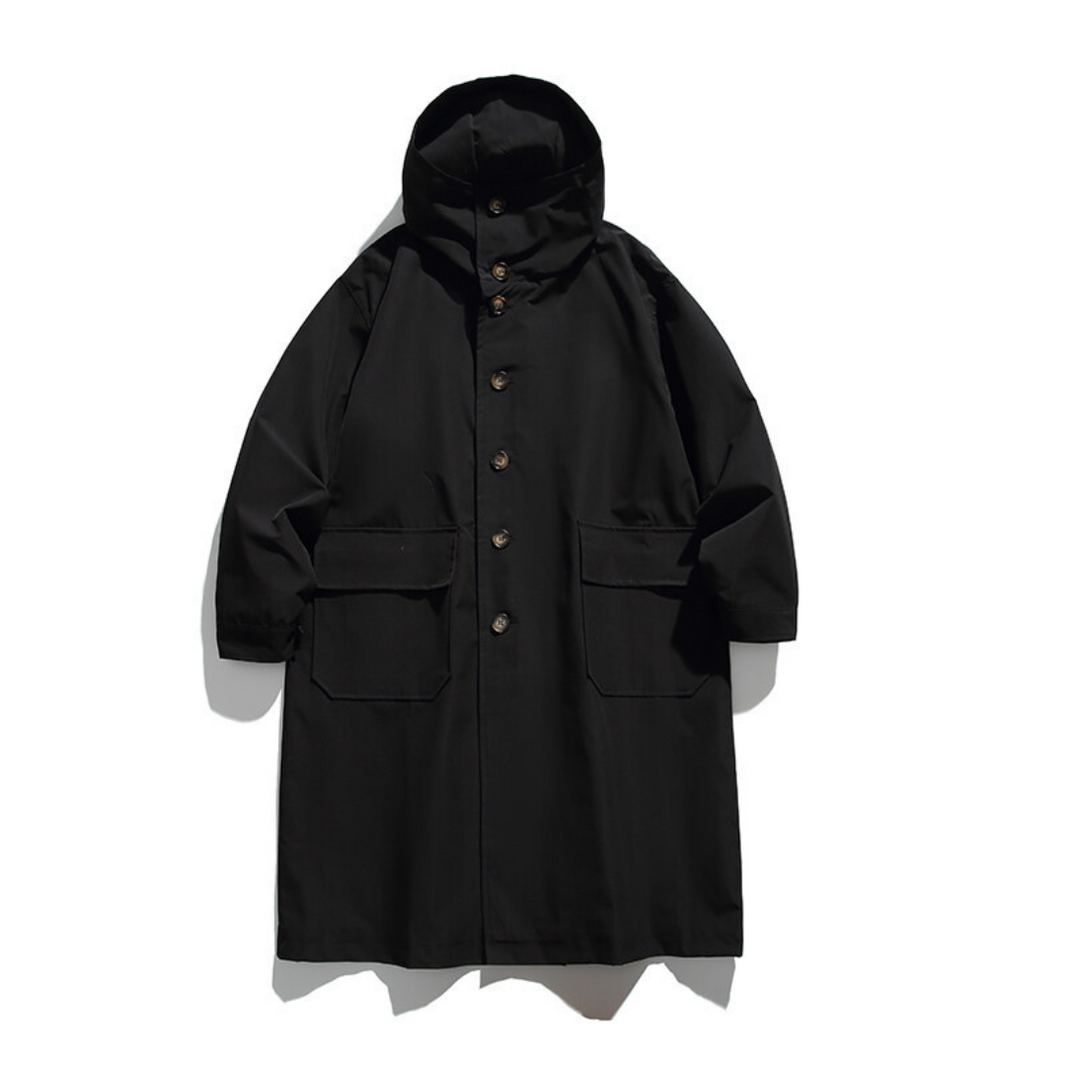 Polyester Chino Hooded Coat N631 ブラック