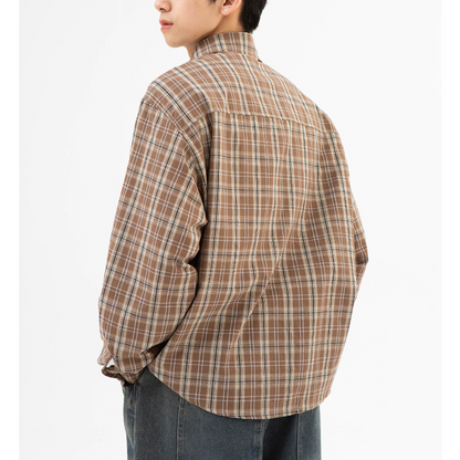 Local check long sleeve shirt N021