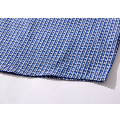 マイクロブルーチェック　プルオーバーシャツ　N1066