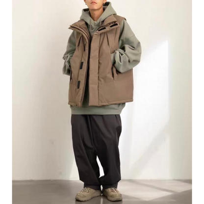 ソロナ　パテッドスタンドカラー　ベスト　N928