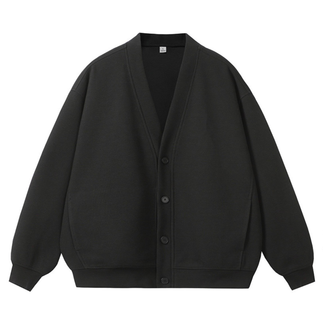 Waffle-knit Cardigan N1283 ブラック