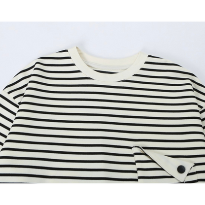 ルーズポケットボーダー　ロングスリーブ　Ｔシャツ　N382