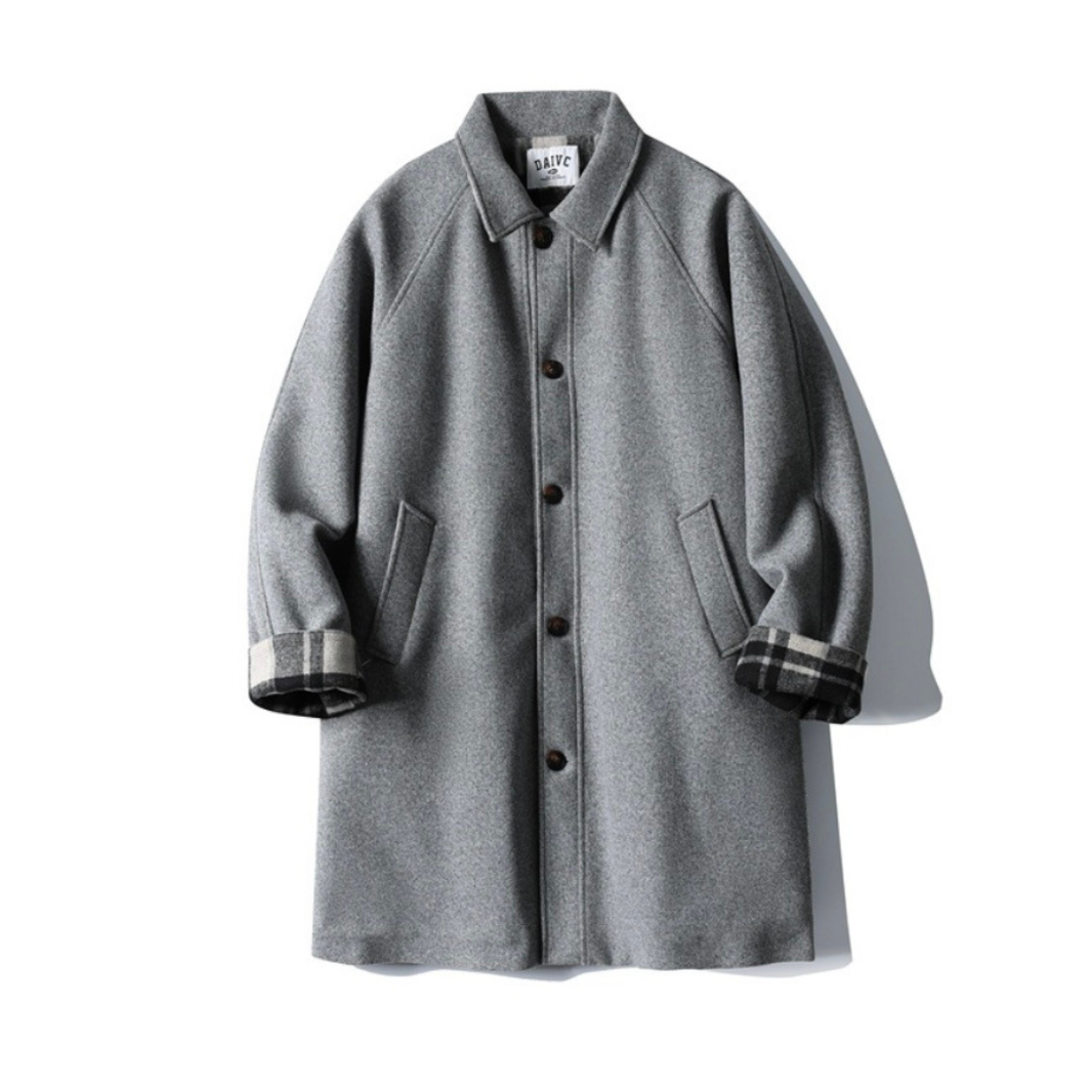 Check combination trench coat N976 グレー