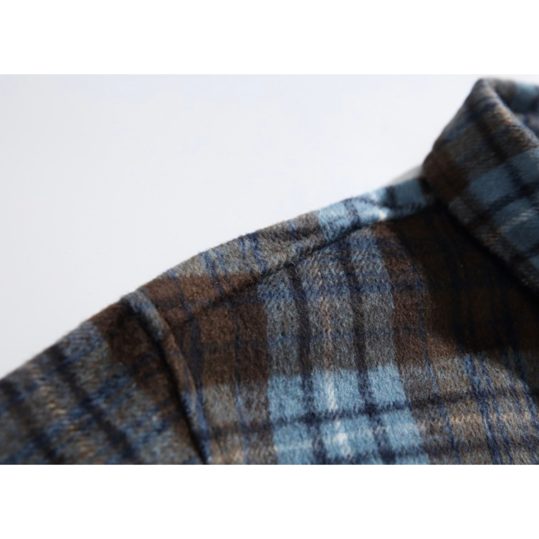 レトロチェック　起毛　シャツジャケット　N1008