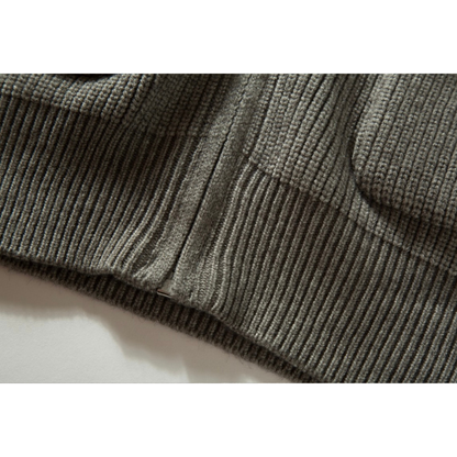 リブニット　スタンドカラー　ジップカーディガン　N891