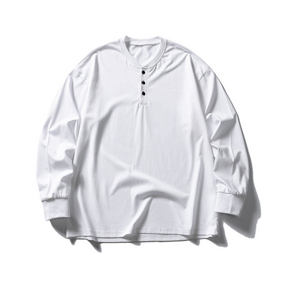ヘンリーネック　ロングスリーブ　ワイドTシャツ　N214
