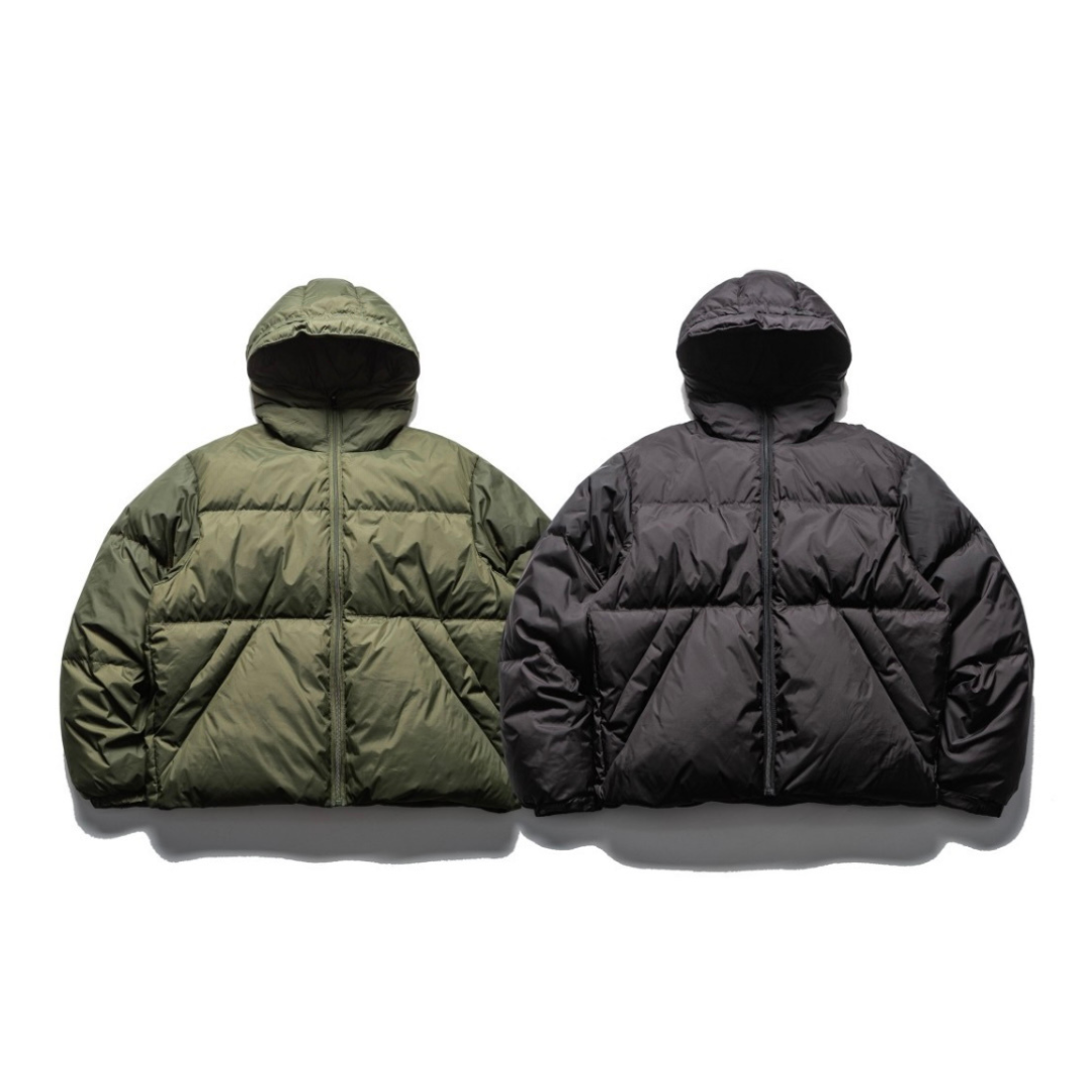 ナイロン　スラッシュポケット　ダウン　フードジャケット　N887