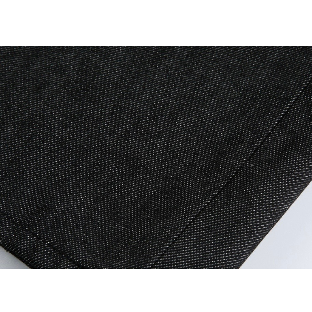 ブラックデニム　ワイドハーフパンツ　N1549