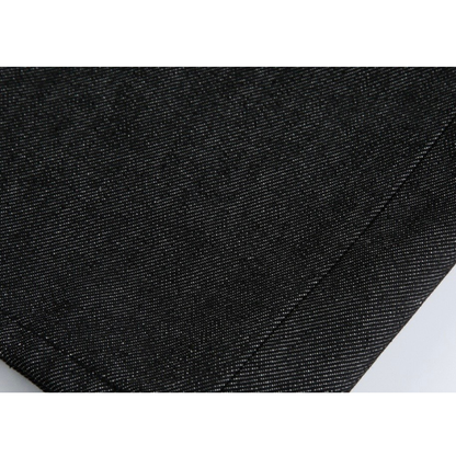 ブラックデニム　ワイドハーフパンツ　N1549