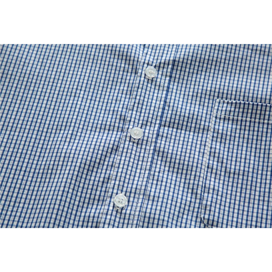 ストレッチコットンナイロン　マイクロチェック　レギュラーシャツ　N1259