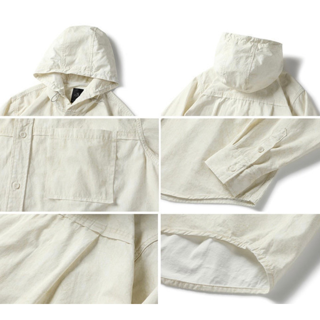 パッチワーク　フード　シャツジャケット　N1262