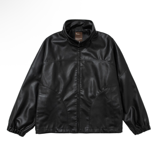 PUレザー　スタンドカラージャケット　N913
