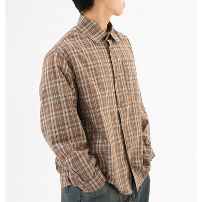 Local check long sleeve shirt N021