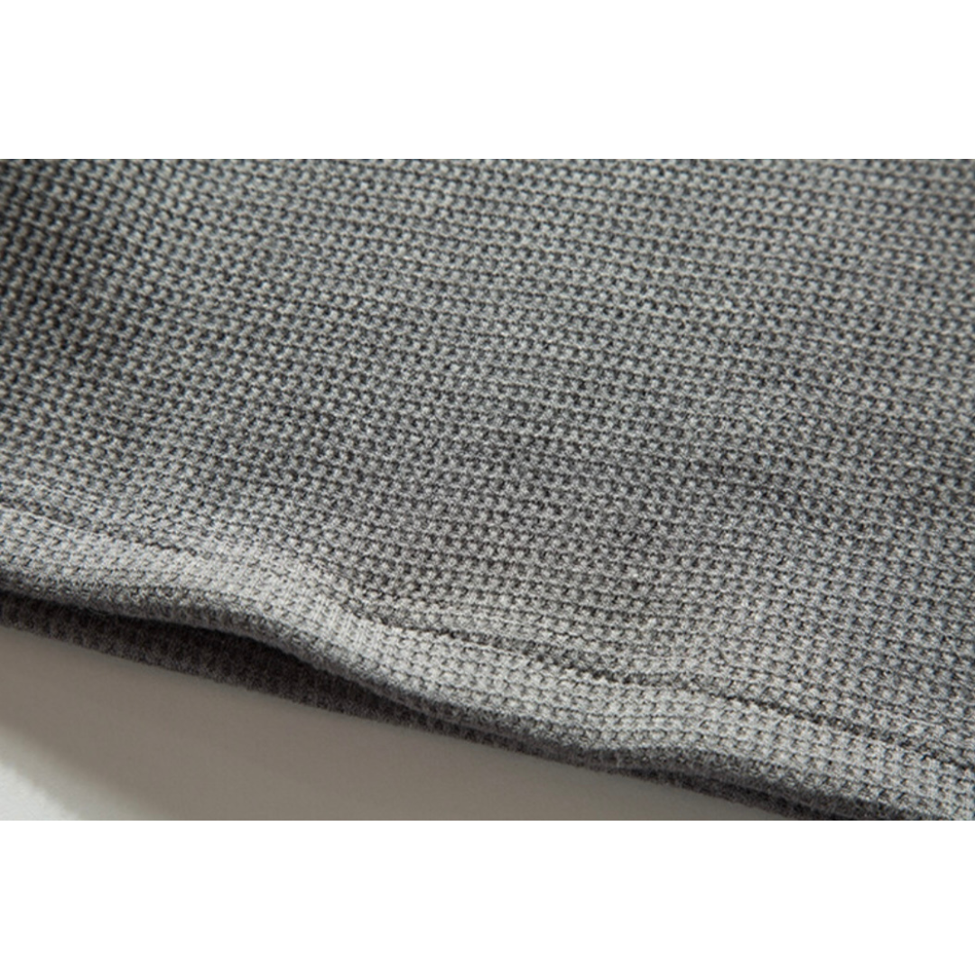 ポリコットン　ワッフル　ヘンリーネック長袖Ｔシャツ　N609