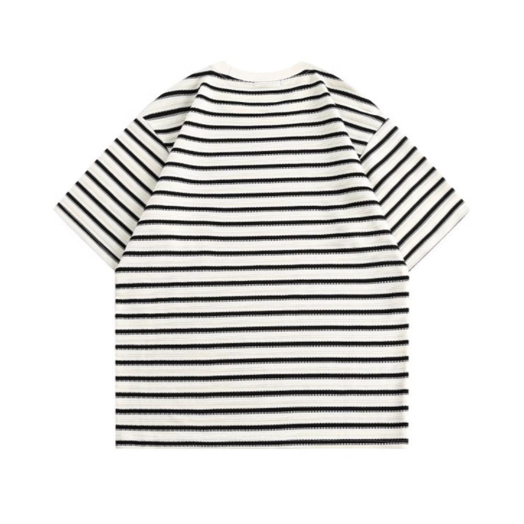 ジャガードボーダー　半袖Tシャツ　N1375