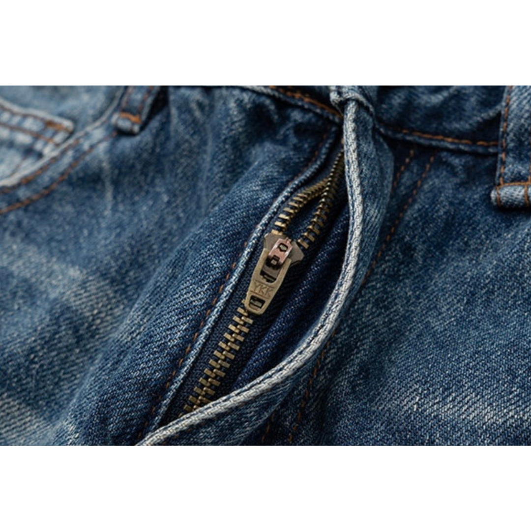 ダブルニー　ブロークンデニム　ワイドパンツ　N1245