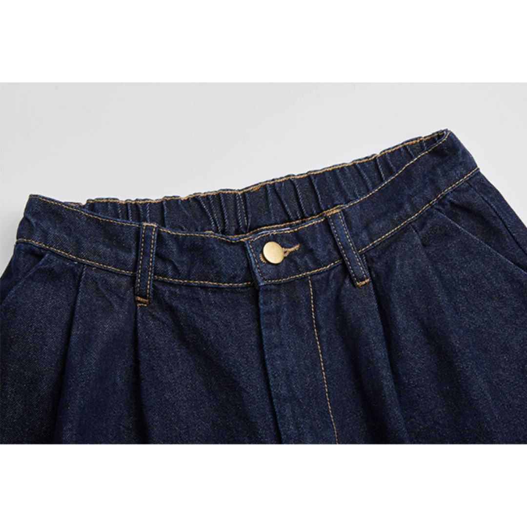 ビスコース混デニム　ビッグシルエット　パンツ　N973