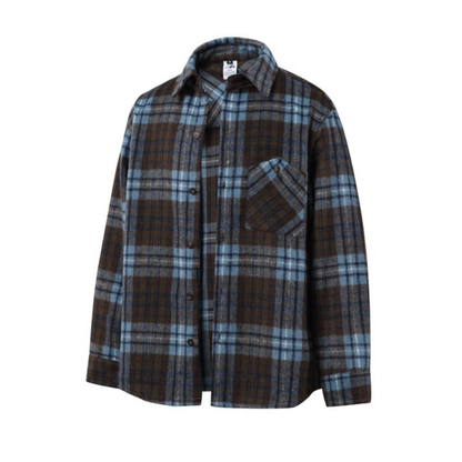 レトロチェック　起毛　シャツジャケット　N1008