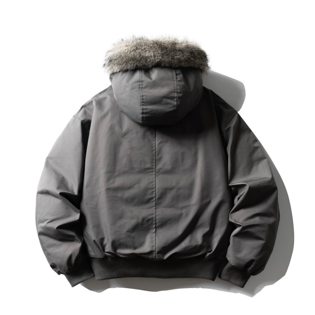 ホワイトダックダウン　ファー付きフードジャケット　N885