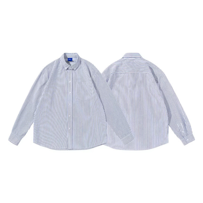 ストレッチ　ストライプ　ボタンダウンシャツ　N1092
