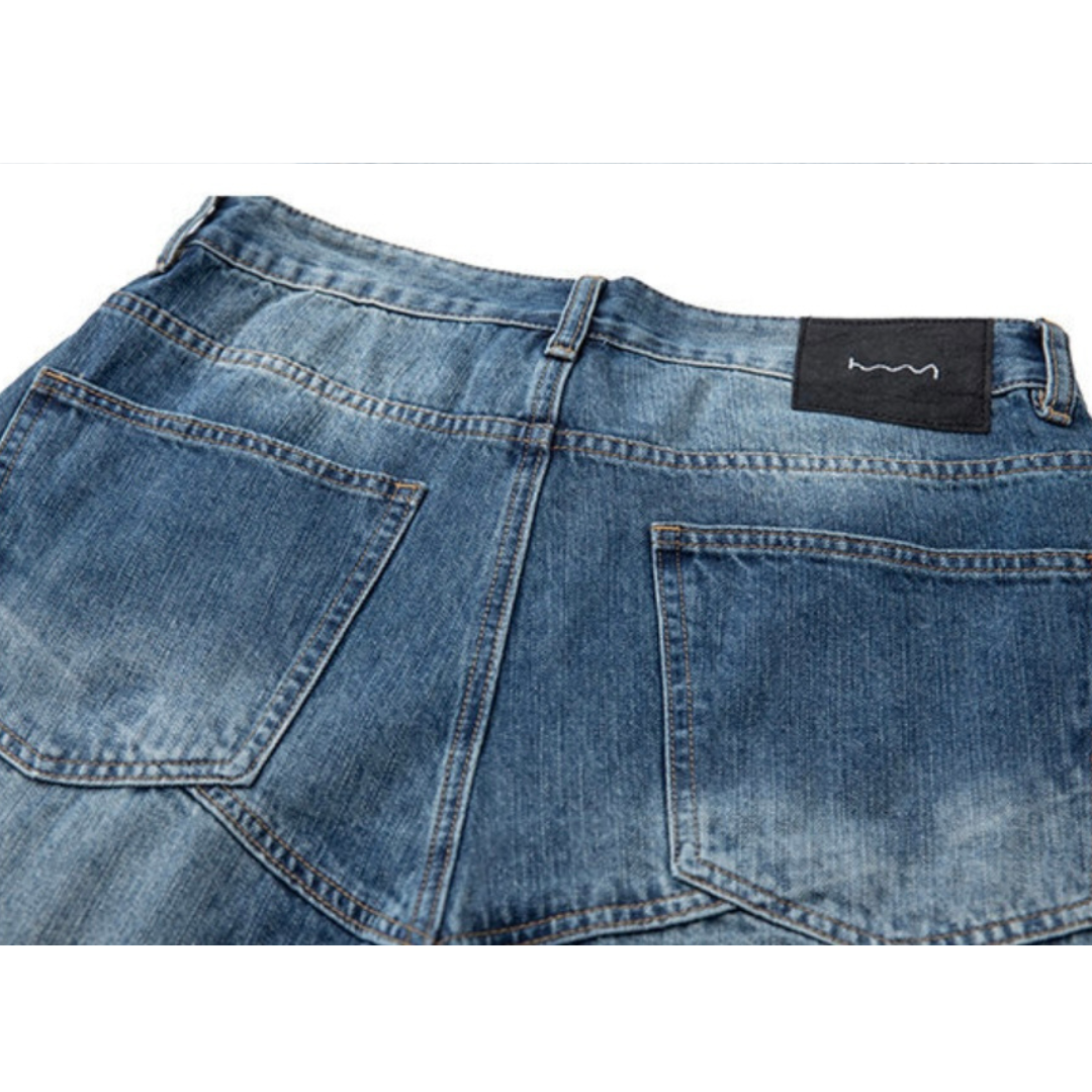 ダメージデニム　ワイド　パンツ　N990