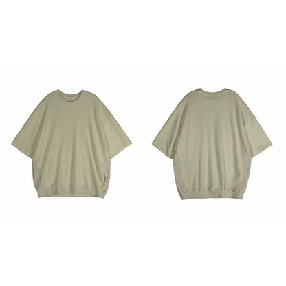 オーバーサイズ　ストレッチ　5分袖　Tシャツ　N1489
