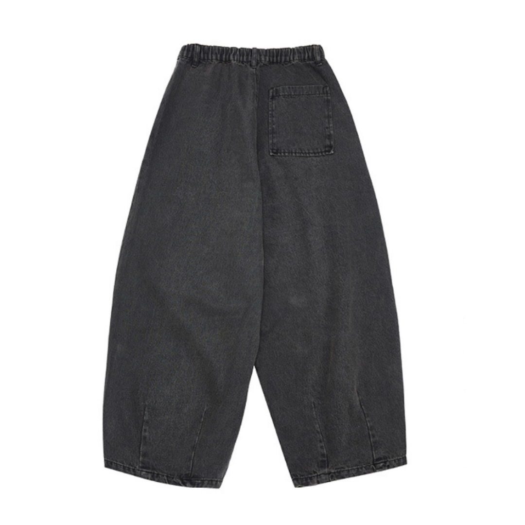 ビスコース混デニム　ビッグシルエット　パンツ　N973