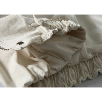 コンパクトツイル　PUレザーカラー　ジャケット　N1140