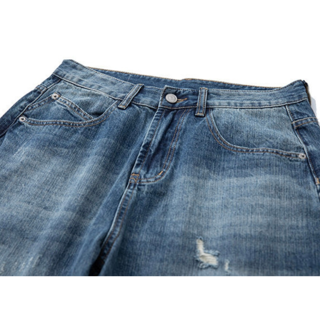 ダメージデニム　ワイド　パンツ　N990