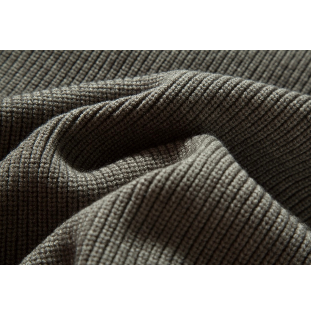 リブニット　スタンドカラー　ジップカーディガン　N891