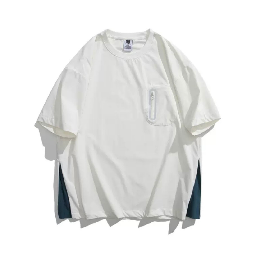 バイカラースリット　ストレッチナイロン　Tシャツ　N1582