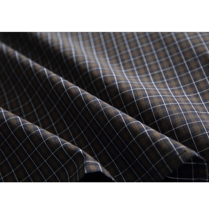 ダークタータンチェック　ワンポイント　半袖シャツ　N1291