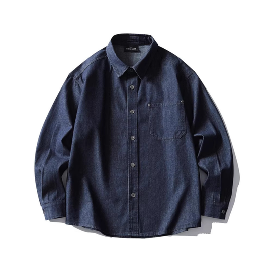 コットンポリ　デニム　レギュラーシャツ　N1060