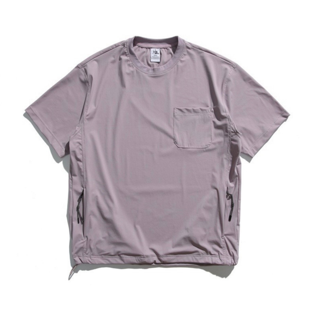 Stretch Nylon Side Zip Pocket T-Shirt N1425 ライトパープル