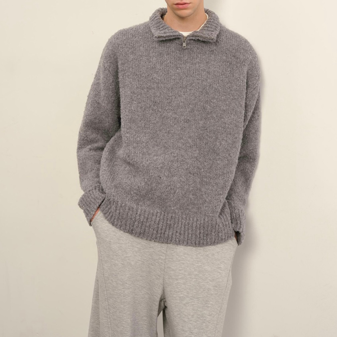ブークレ　ハーフジップ　ニット　N931