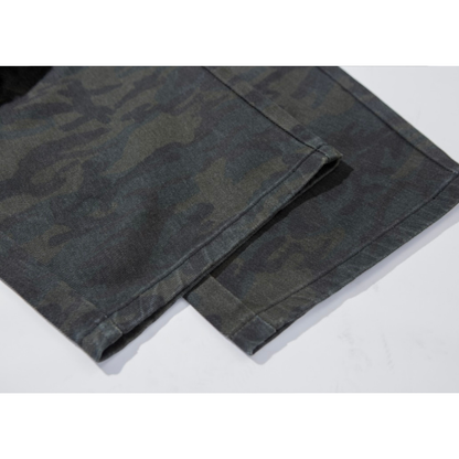 カモフラージュ　ダーティウォッシュ　ワイドパンツ　N1057