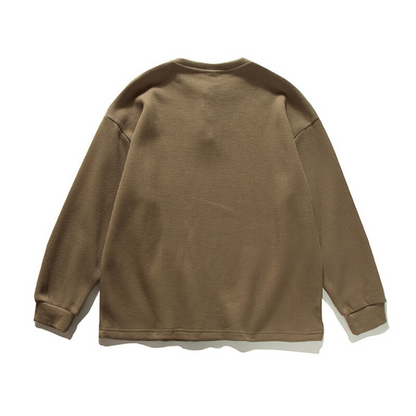 ポリコットン　ワッフル　ヘンリーネック長袖Ｔシャツ　N609