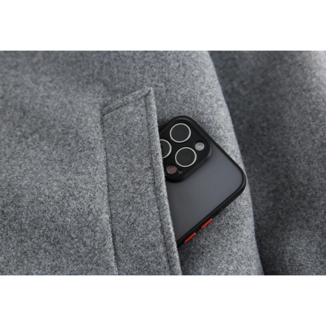 チェックコンビ　ステンカラーコート　N976