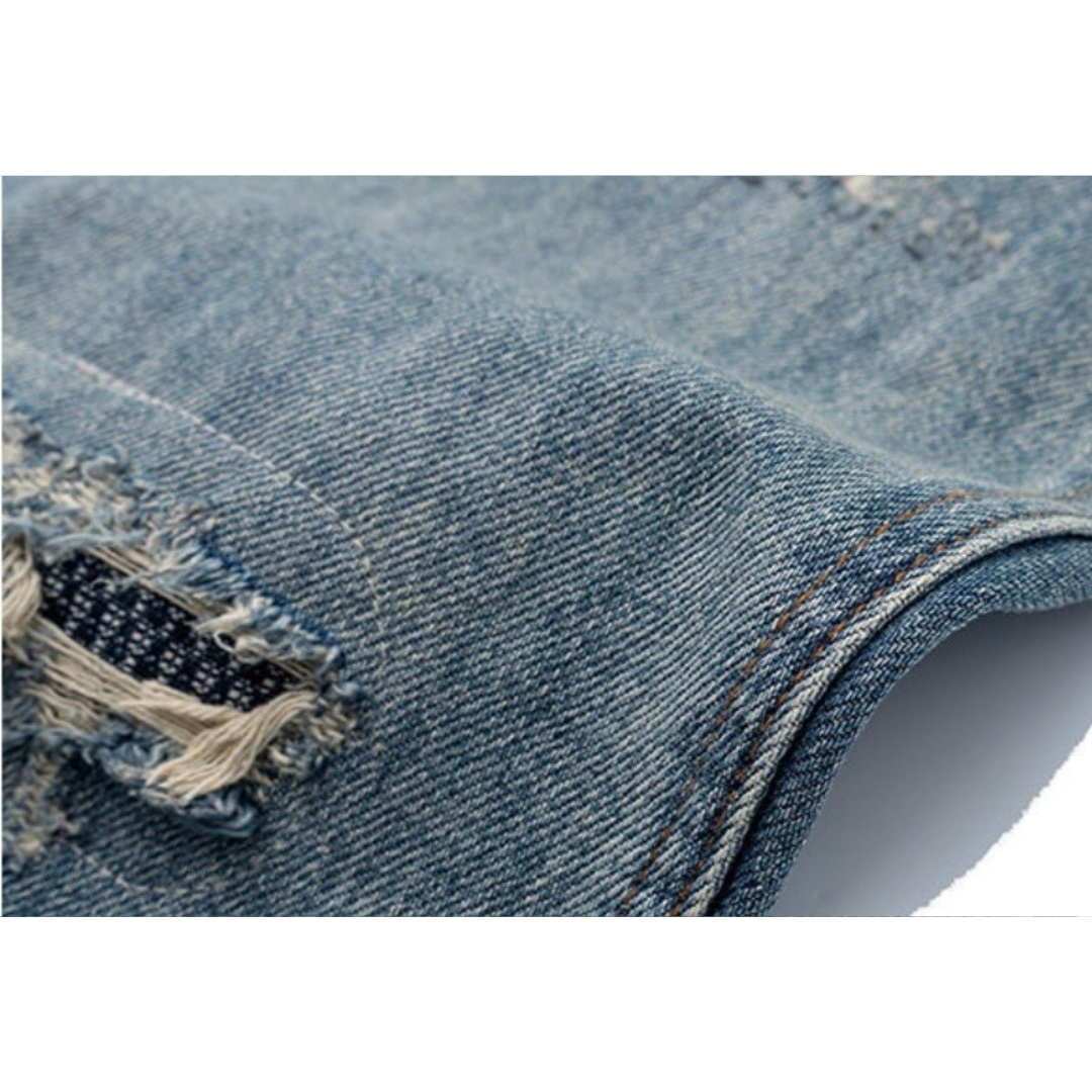 ダブルニー　ブロークンデニム　ワイドパンツ　N1245