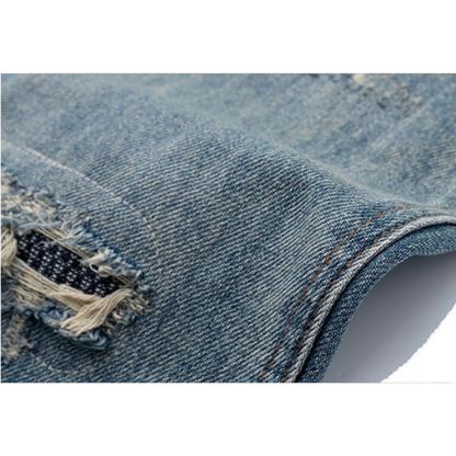 ダブルニー　ブロークンデニム　ワイドパンツ　N1245