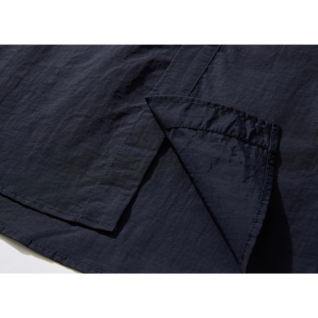 バイカラー　ネイビーブルー　レギュラーシャツ　N1281